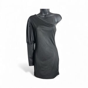NWT Elegant Black One-Shoulder Dress Size Lg